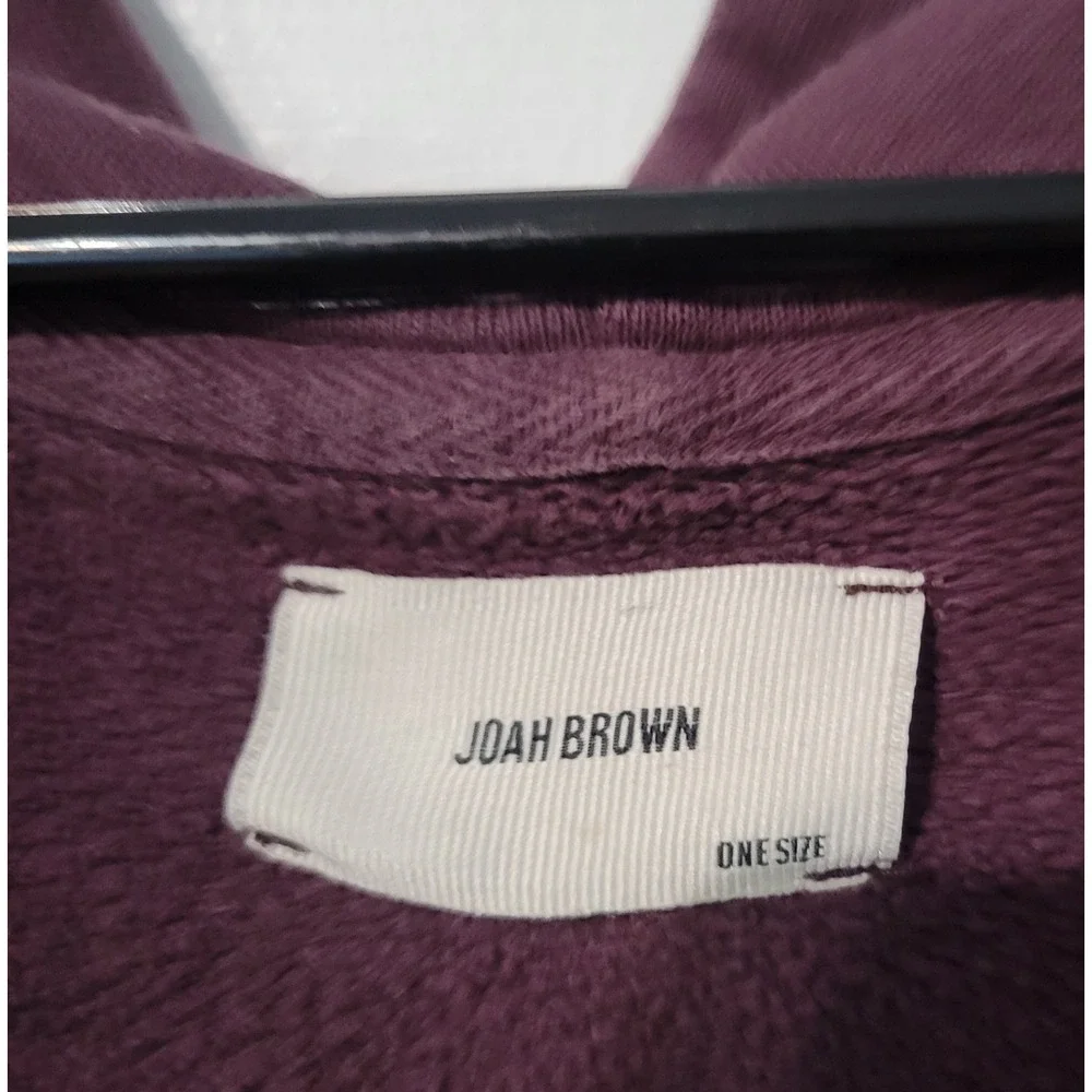 Joah Brown One Size Purple Plum Zip-Up Hoodie Oversized Washed Streetwear Cotton